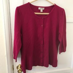Woman’s Burgundy Cardigan, Dress Barn Sz XL